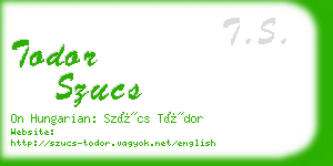 todor szucs business card